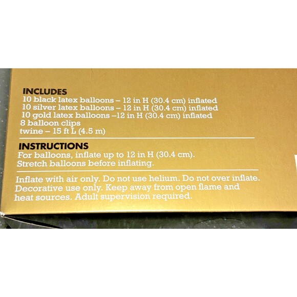 Balloon Garland Arch Kit Party Decorations Black Silver Gold - New in Box - Picture 4 of 4